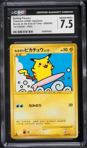 CGC 7.5 Surfing Pikachu Holo Bonds to the End Of Time Japanese 2008 Pokemon #089