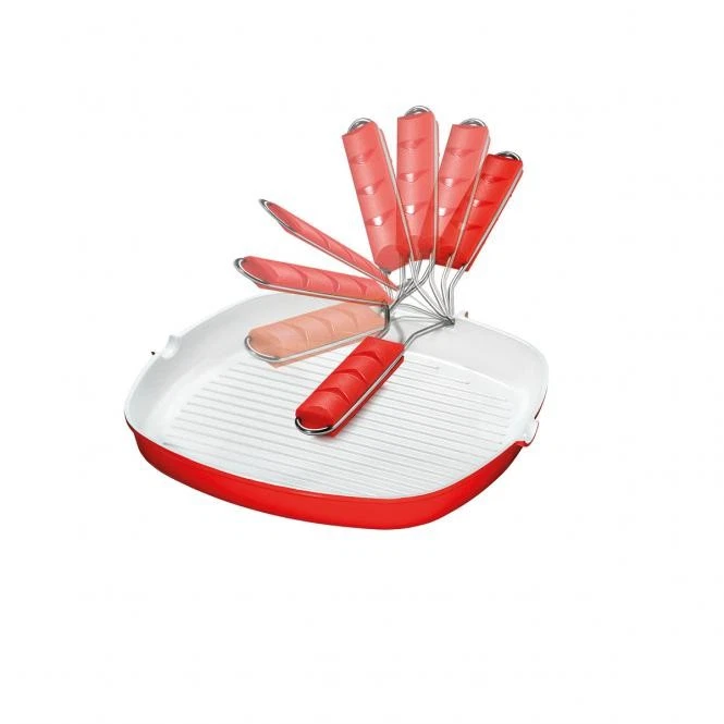 Very Titan Grill Sartén Inducción 28x28 cm + 8 piezas Set de cubiertos de carne II Wahl15661