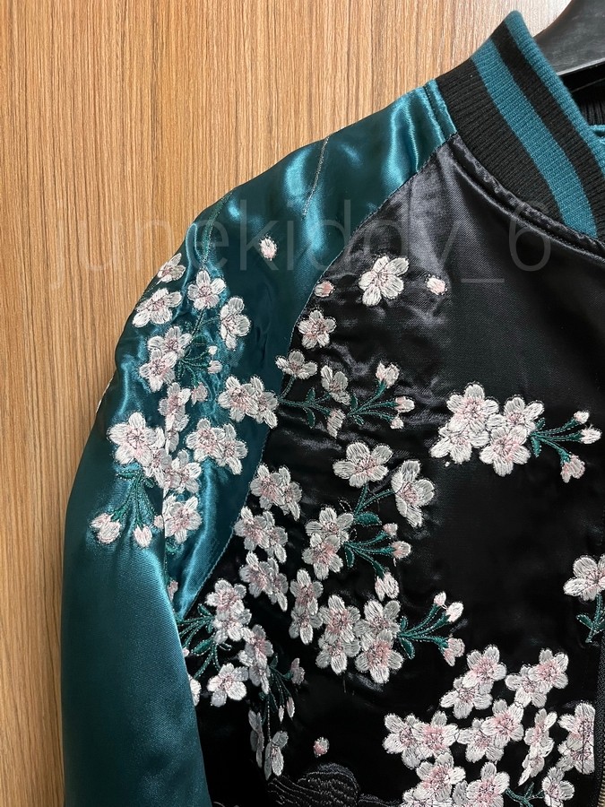 Souvenir Jacket Japanese Pattern Embroidery Sukajan Reversible