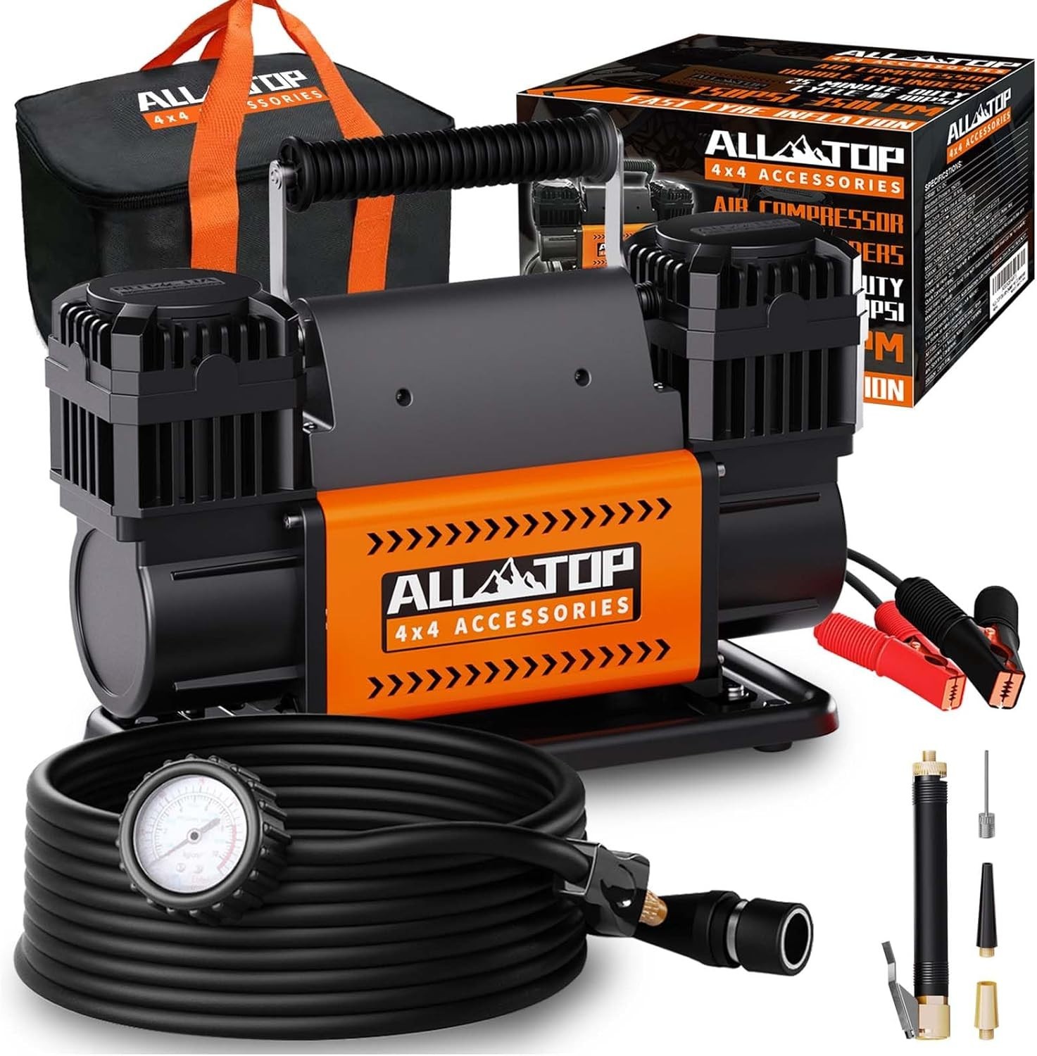 Dual Cylinder 12V Inflator - Heavy Duty Max 150 PSI