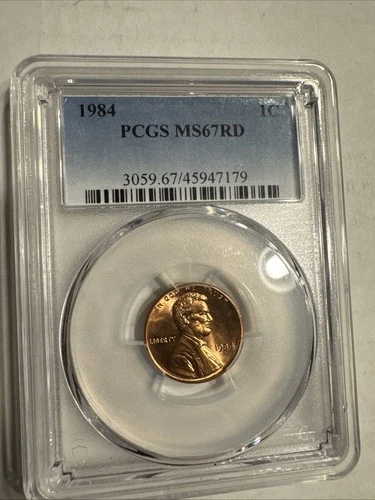 1984 p lincoln Cent Ms67 Red PCGS