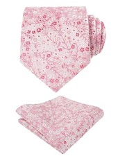Mens 3.15inches Exquisite Floral Tie with Small Flower Printed B142-pink