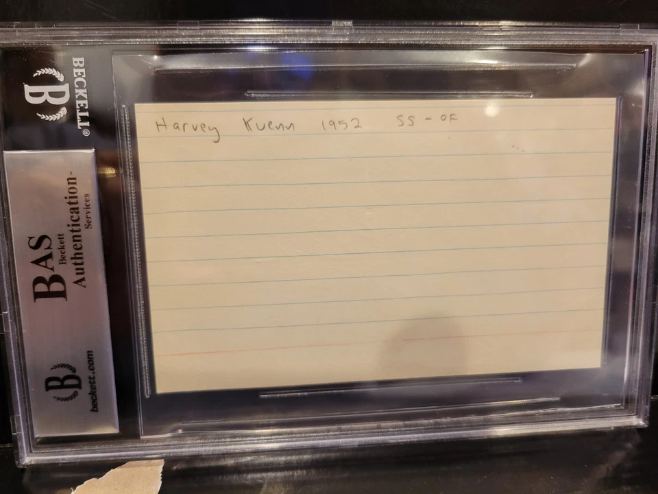  Index Card: Harvey Kuenn Auto BSG AUTHENTIC AUTO Detroit Tigers  - Image 3 of 3
