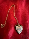 VINTAGE ELGIN HEART SHAPED LOCKET WITH GOLD TONE CHAIN