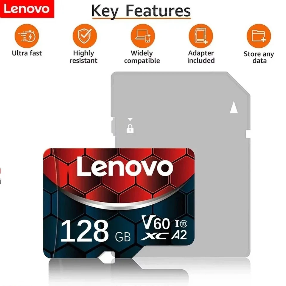 Lenovo Micro SD TF Card 2TB 1TB 512GB 256GB 128GB A2 U3 UHS-II High Speed Memory - Image 3 of 4