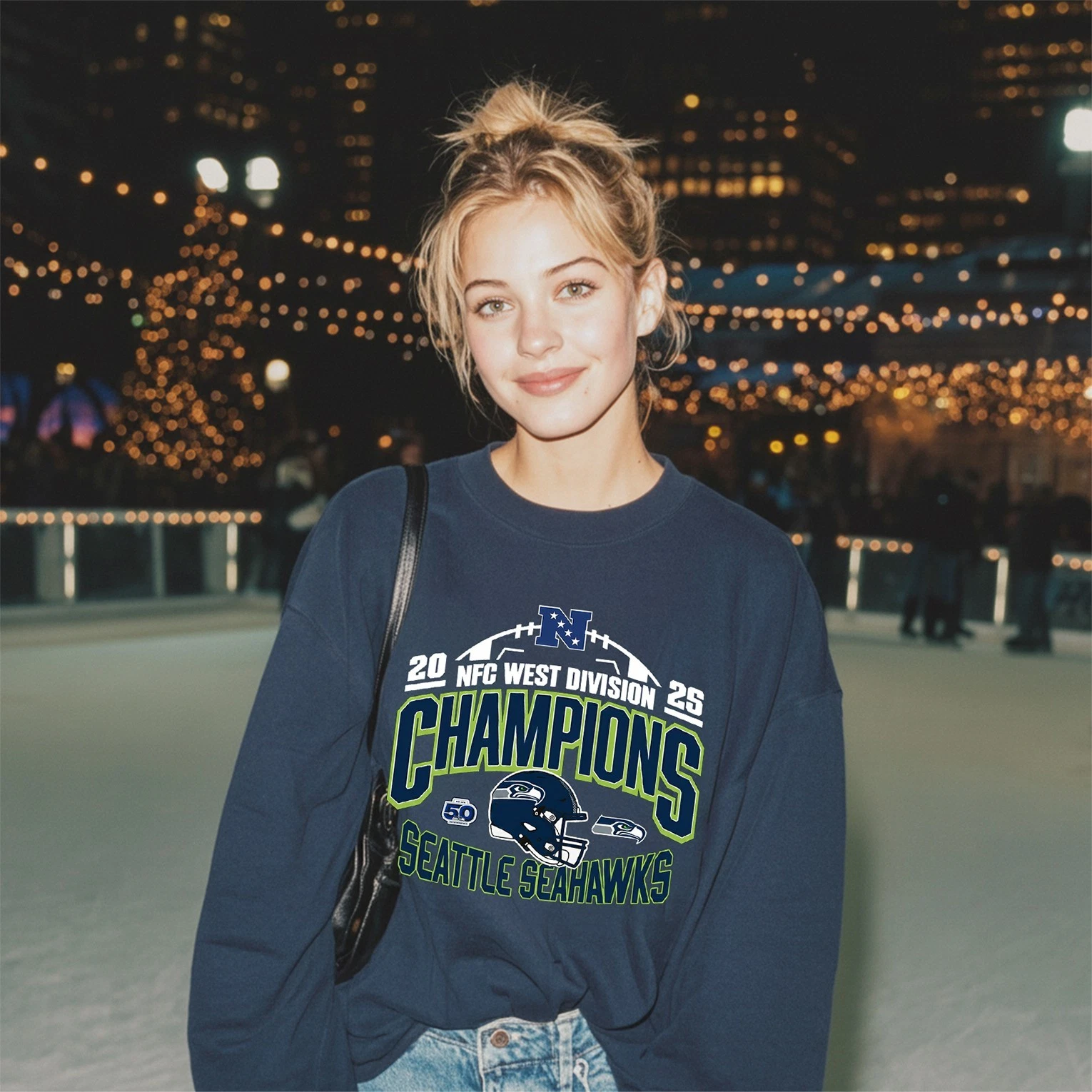 Seattle Seahawks 2025 NFC West Division Champions Helmet Sweatshirt