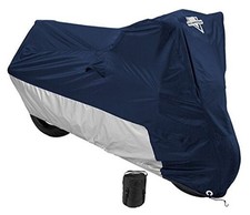 Deluxe Motorcycle Cover Weather Protection UV Air Vents Heat XX-Large Navy