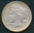 "Key Date" 1921 Peace Silver Dollar $1 - XF+ w/ Old Cleaning