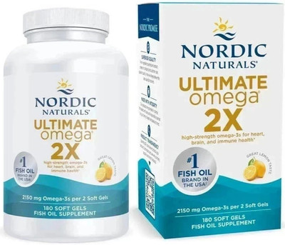 Nordic Naturals Ultimate Omega 2X, Vitamin D3 Lemon Flavor 2150mg Exp. 11/2027