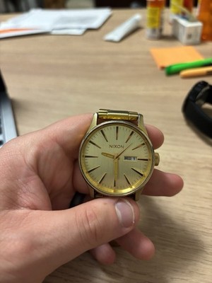 Nixon The Sentry SS Men's Gold Tone Watch Day/Date Quartz 42mm | eBay