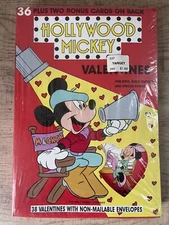 Vintage 1990 Hollywood Mickey Valentines Cards Sealed Paper Magic Group NOS