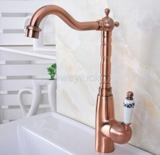 Antique Red Copper Bathroom Sink Mixer Tap Vanity Basin Kitchen Faucet wnf635
