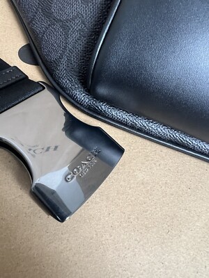 Coach Men Charcoal/Black Racer Signature Canvas & Leather