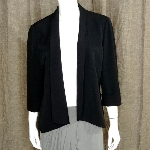 Kasper Blazer Open-Front Soft Solid Black Medium? - image 1