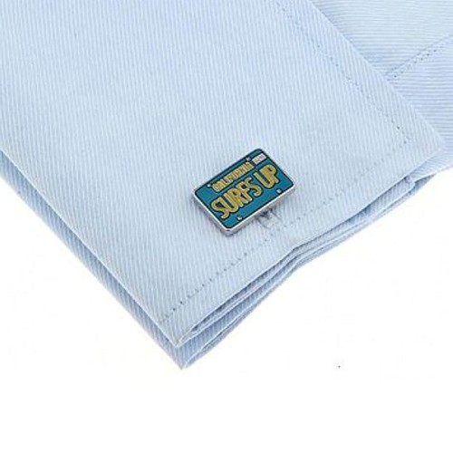 SURFS UP CUFFLINKS California License Plate Surfing GIFT BAG Surfer Dude Wedding - Picture 3 of 3