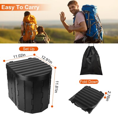 Portable Travel Folding Seat Toilet Storage Stool Emergency