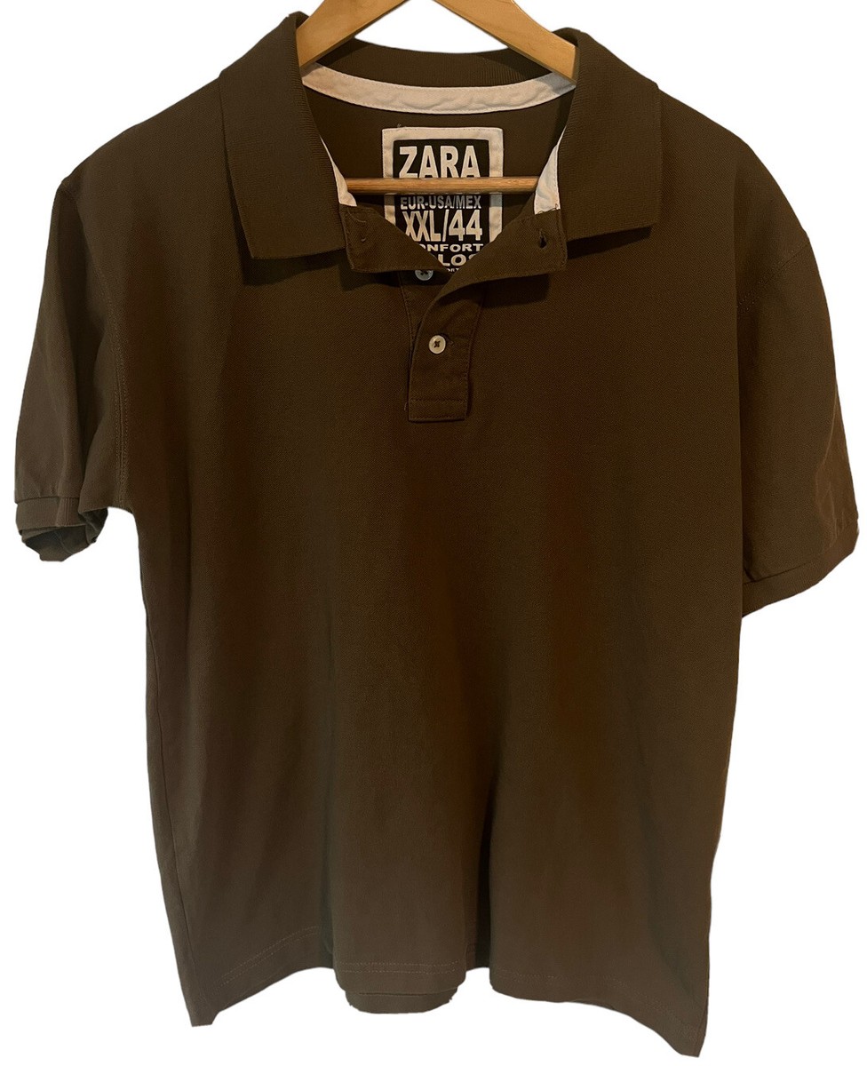 Zara Polo Shirt Army Green Short Sleeve Men's Polo Shirt Men's