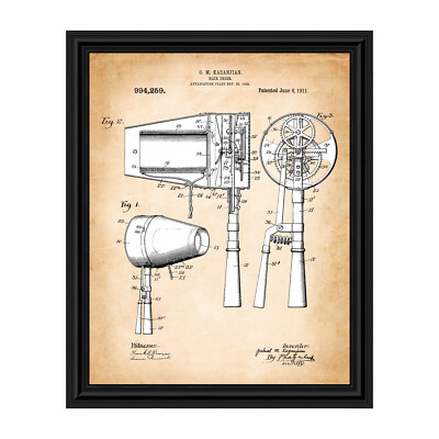 Vintage Hair Dryer Patent Print, Unique Art for The Salon Hair Dryer Decor