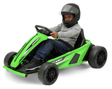 Drift Go Kart Ride On for Kids 24V Battery-Powered Vehicle, Green