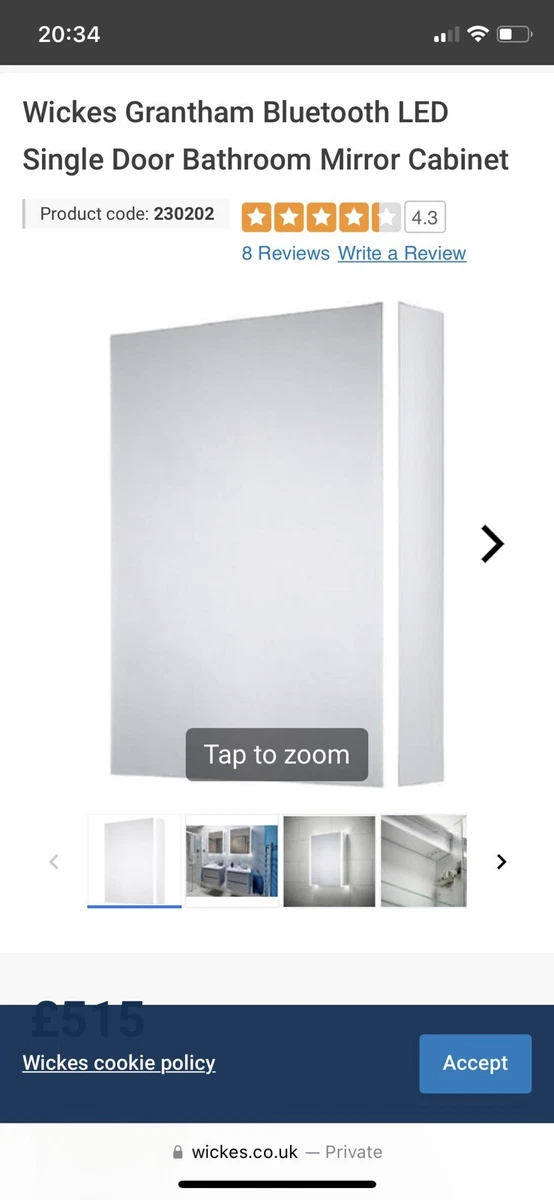 Wickes illuminated 2024 bathroom mirrors