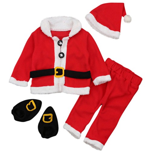 Baby &Boys Santa claus costume Baby Boy Christmas outfit &Hat baby santa costume - Picture 2 of 14