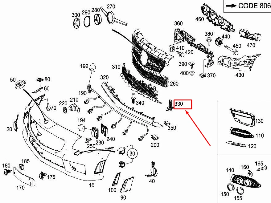 MERCEDES-BENZ SLK R172 LH Pedestrian Protection Bracket 