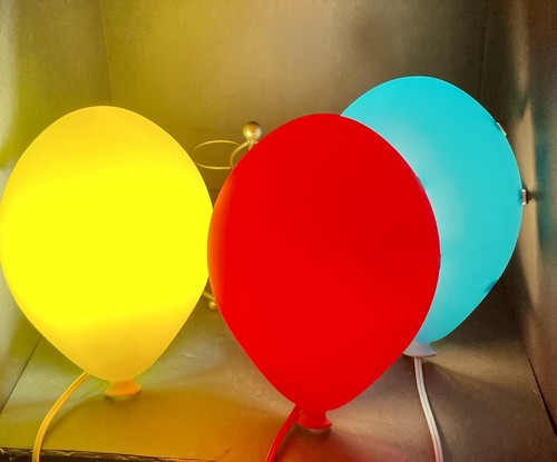 Set 3 IKEA Dromminge Kids Child Balloon Wall Lights Lamps Red Blue Yellow Corded