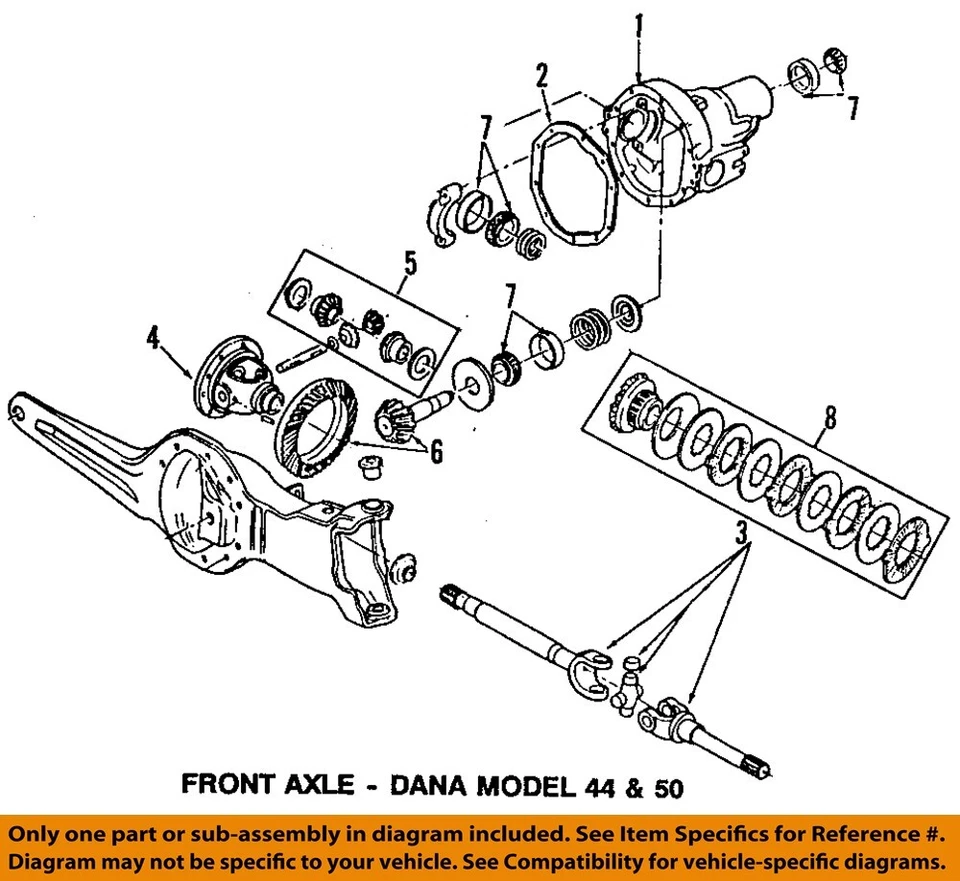 Used Front Axle Assembly Front 4WD fits: 2000 Ford F350SD PICKUP 4 wheel ABS 4.1 Foto 3 de 4
