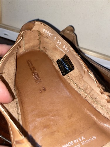 Soul of Africa Brown Leather Summer Flat Dolly Shoes Slip On Size 8.5 - Picture 2 of 8
