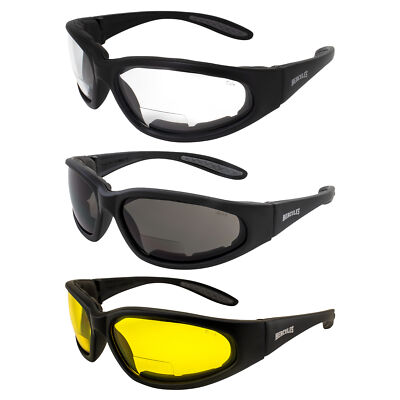 Global Vision Hercules Bifocal Motorcycle Safety Glasses Sunglasses 3 Pairs