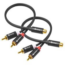 Rca Y Adapter 1 Feamle To 2 Male Rca Splitter Subwoofer Splitter Cable Gold Plat