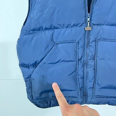 Vintage 90s Walls Blizzard Pruf Mens Nylon Down Puffer Vest Size XL Blue