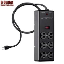 6 Outlet Power Strip Surge Protector 540 J Metal Housing Heavy Duty w/ 6FT Cord
