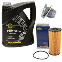 MotoröL ÖLfilter SH4053P Set 5W40 5 Liter ÖLablassschraube FüR Opel Movano