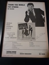 Gene Pitney True Love Never Runs Smooth Rare Original Promo Poster Ad Framed! #3