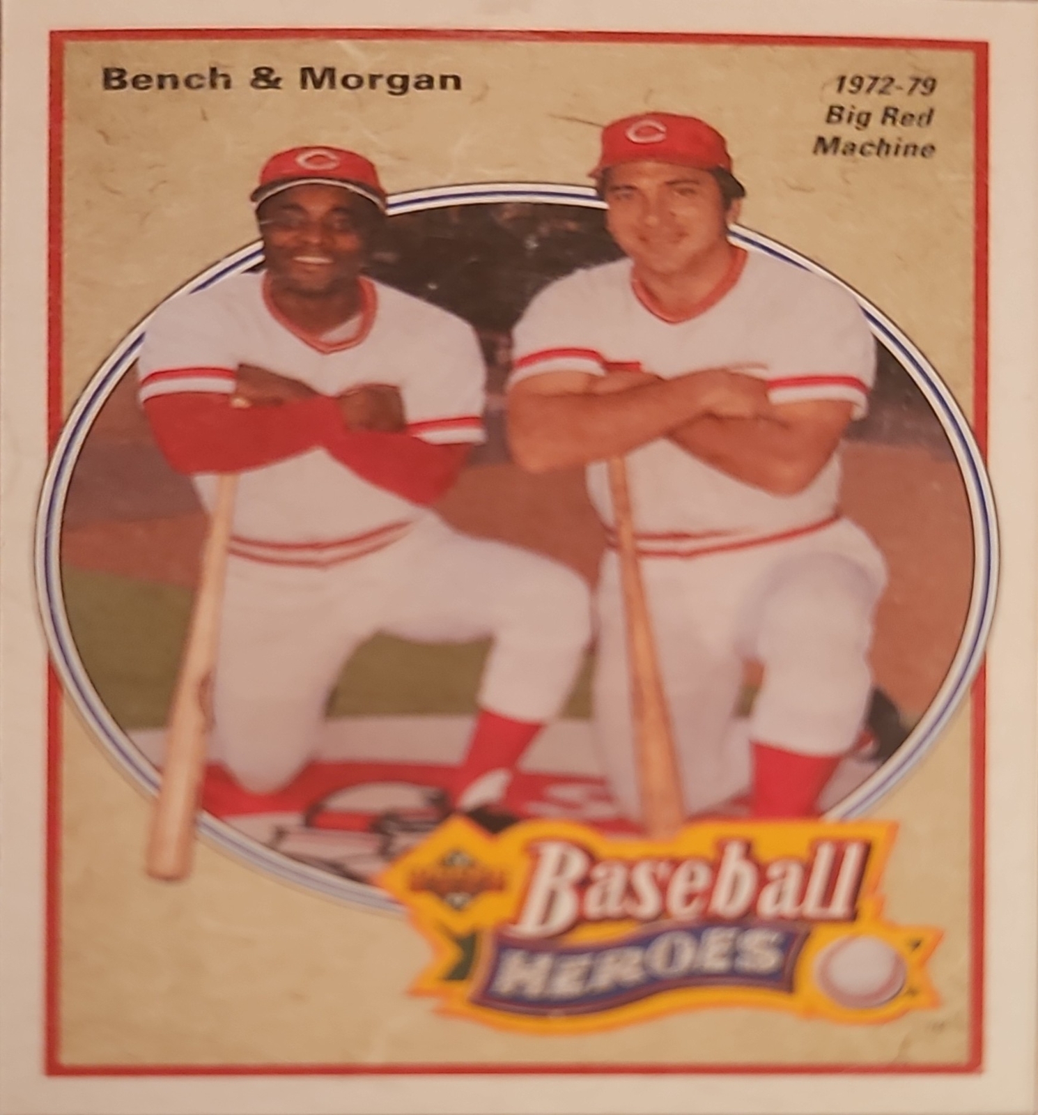 1992 Upper Deck Baseball Heroes: Johnny Bench and Joe Morgan Box Bottoms#NNO Joh