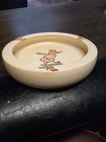 ROSEVILLE POTTERY JUVENILE CREAMWARE PLATE WITH DUCKS - Picture 4 of 5