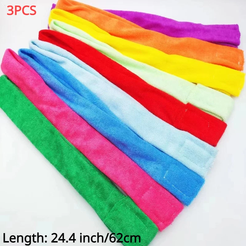 3 PIEZAS Diadema de Felpa Envolturas para el Cabello Sujetador Táctil para Maquillaje Spa Deporte Yoga Foto 2 de 4