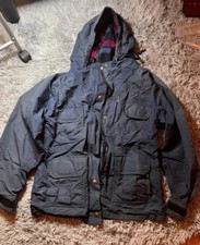 Rare Vintage Rei Hooded Rain Jacket Merino Wool Plaid Lining Sz 8 Women 1980s