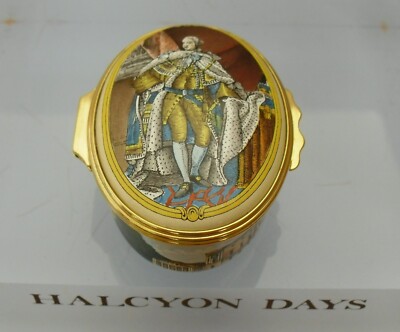 Ltd Ed Halcyon Days/Buckingham Palace King George III Emaille Box - 2 1/8''