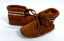 Vintage Minnetonka Pa-Poo-Shu Moccasin Booties Toddler Size 2