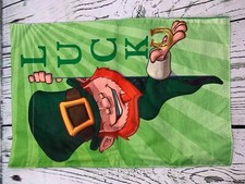St Patricks Day Garden Flag 12.5 x 18 Inch Double Sided Green Shamrock Clover