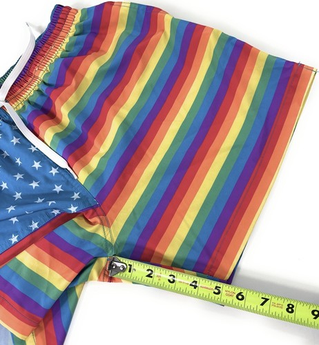 Chubbies Shorts Mens Swim Trunks Size Large 5.5” Love Is Love Flag Pride Rainbow - Picture 9 of 9