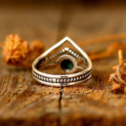 Turquoise Ring 925 Sterling Silver Handmade Dainty Designer Ring All size SR192 - Picture 4 of 5