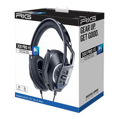 NACON RIG 300 Pro HS Black Gaming Headset for PS5 PS4 Xbox Pc And Mobile
