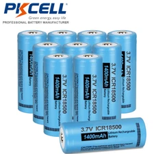 10Pcs 18500 1400mAh 3.7V Rechargeable Li-ion Battery for Garden Light Button Top