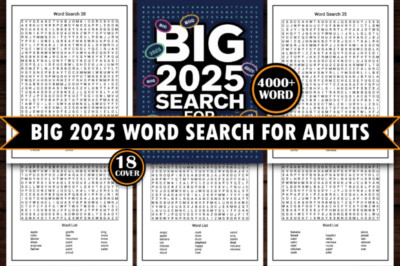 Extra Large Print Word Search Puzzle Book for Adults & Seniors - Easy-to-Read, B