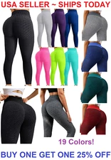 Women Butt Lift Leggings Anti-Cellulite High Waist Push Up Yoga Pants TikTok 