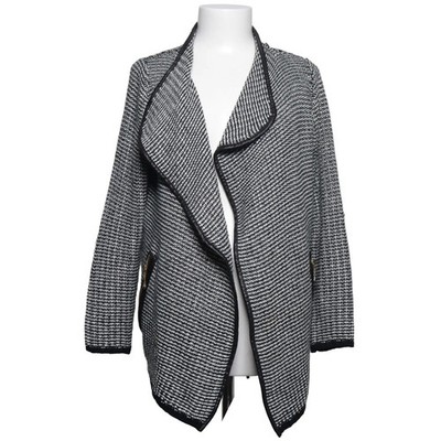 Peace Dove, Strickjacke, Damen, Größe: M, Schwarz/Weiß, Acryl, Karo, Tweed #OEk