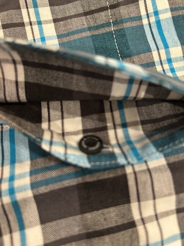 Element Men’s Shorts 32 Plaid Cotton 10.5” Inseam NWT Turquoise Black White - Picture 8 of 9